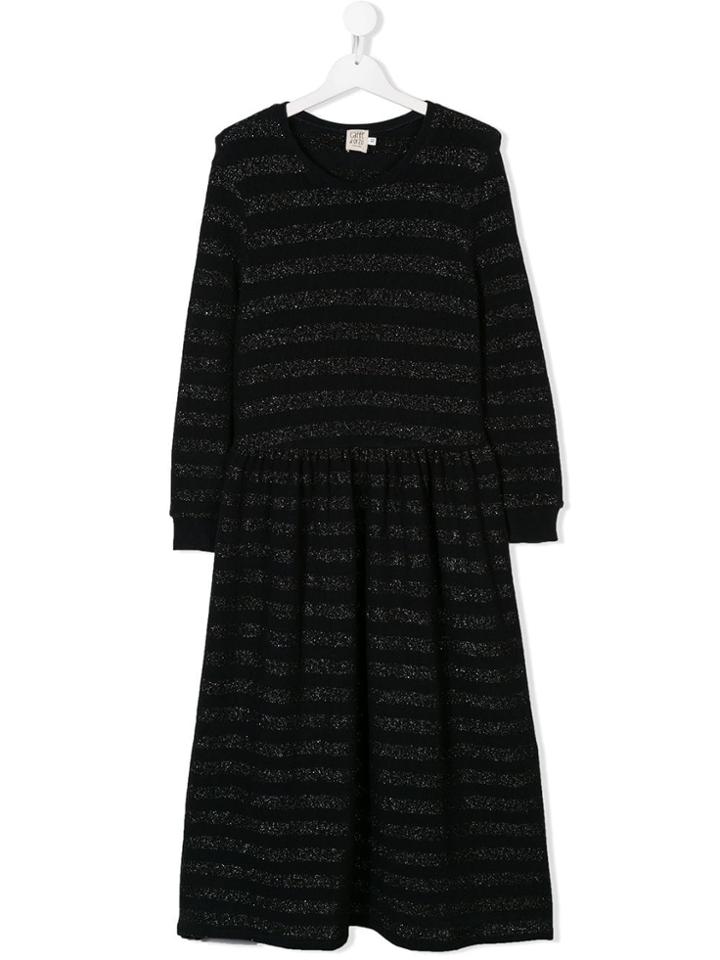 Caffe' D'orzo Teen Stripe Flared Dress - Blue