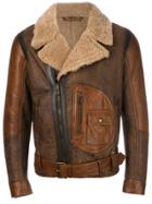 Belstaff Shearling Biker Jacket - Brown