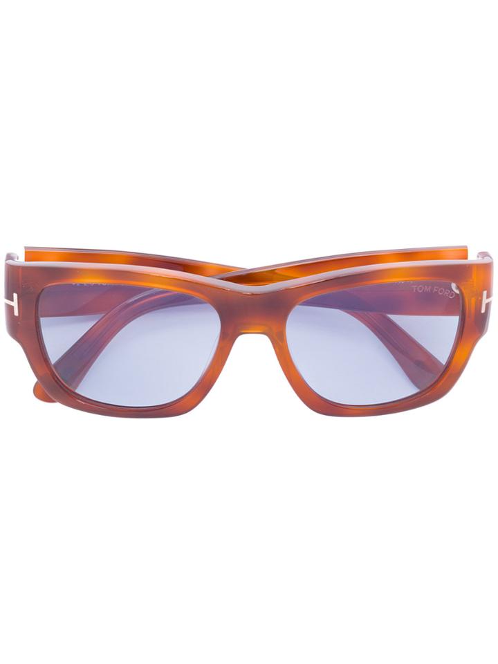 Tom Ford Eyewear Tortoiseshell-effect Square Sunglasses - Brown
