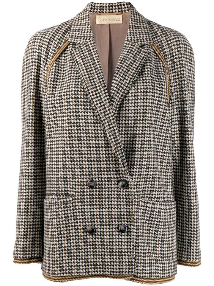 Versace Pre-owned '1980s Houndstooth Jacket - Black