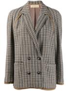 Versace Pre-owned '1980s Houndstooth Jacket - Black