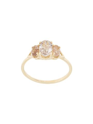 Natalie Marie 14kt Yellow Gold Precious Trio Oval Wrap Ring - Neutrals
