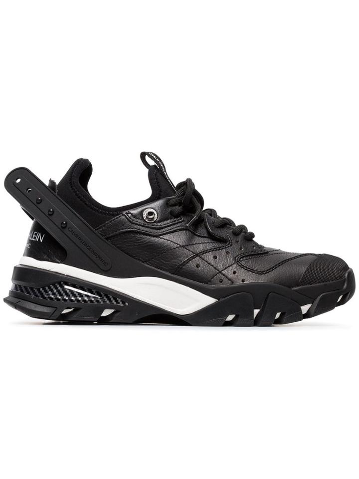 Calvin Klein 205w39nyc Carla Low Top Leather Sneakers - Black