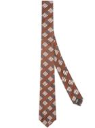 Fendi Patterned Tie - Brown