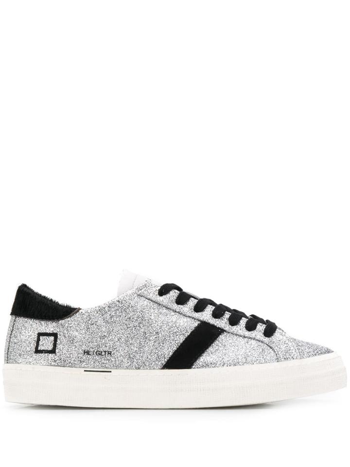 D.a.t.e. Metallic Lace-up Sneakers - Silver