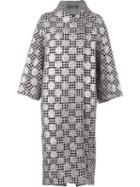 Dolce & Gabbana Dotted Brocade Coat, Women's, Size: 40, Black, Wool/polyamide