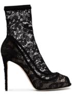 Dolce & Gabbana Stretch Lace Sock Boots - Black