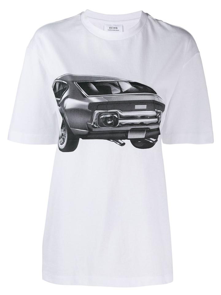 Calvin Klein Jeans Est. 1978 Car Print Oversized T-shirt - White