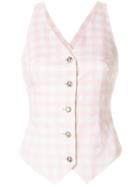 Versace Vintage Checked Fitted Waistcoat - Pink & Purple
