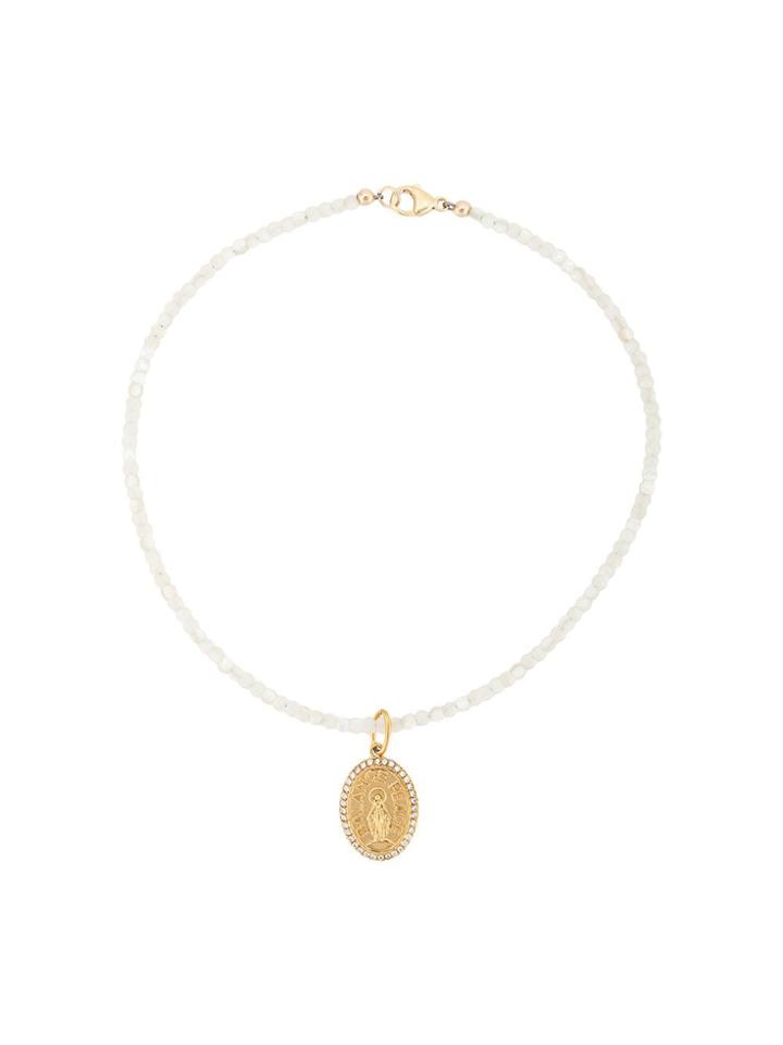 Nialaya Jewelry Mother Of Pearl Jesus Pendant Necklace - White