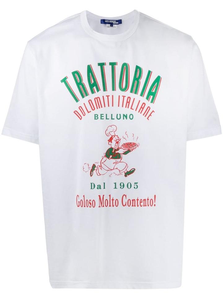 Junya Watanabe Man Printed Cotton T-shirt - White