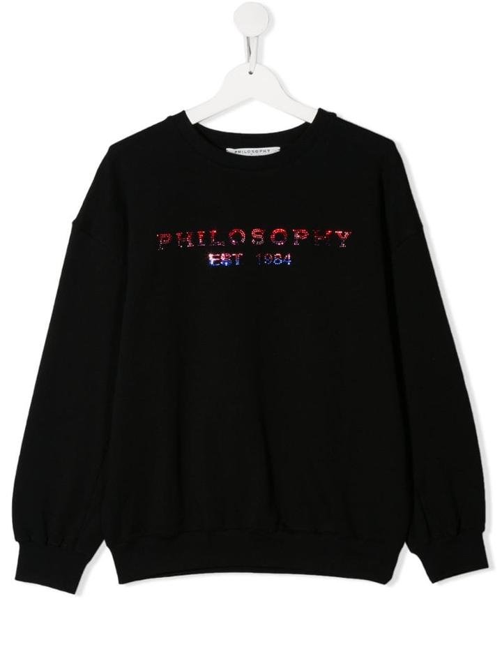 Philosophy Di Lorenzo Serafini Kids Studded Detail Sweatshirt - Black