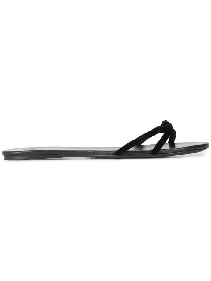 The Row Hollie Bow Embellished Slides - Black