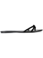 The Row Hollie Bow Embellished Slides - Black