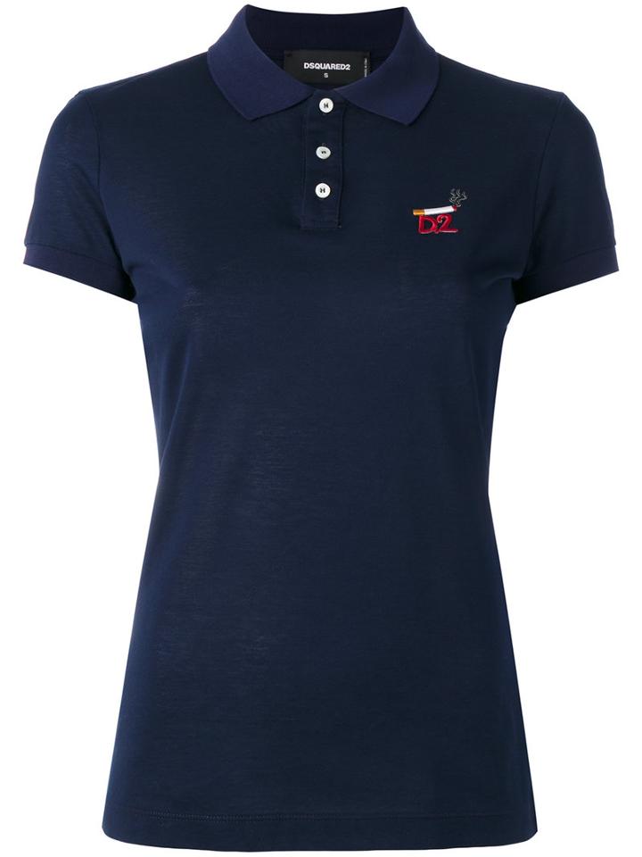 Dsquared2 - Cigarette Logo Polo Shirt - Women - Cotton - Xs, Blue, Cotton