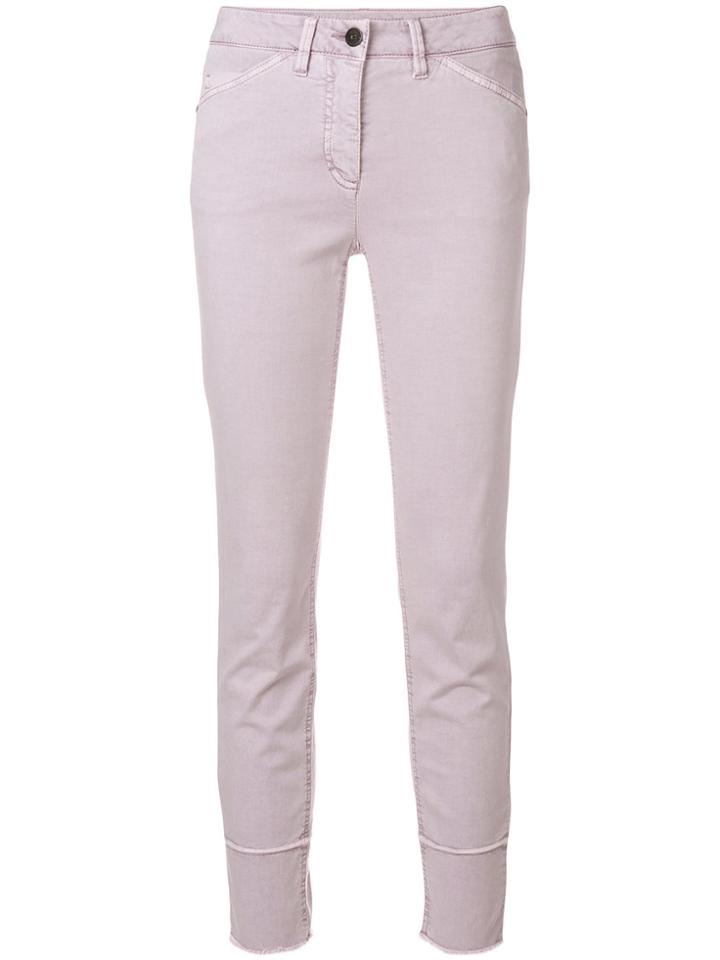 Luisa Cerano Frayed Slim Fit Trousers - Pink & Purple