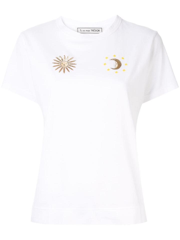 Tu Es Mon Trésor Sun & Moon T-shirt - White