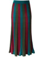 Antonio Marras Striped Skirt, Women's, Size: Large, Green, Virgin Wool