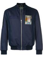 Mr & Mrs Italy Antarctic Survey Club Patch Bomber Jacket - Blue