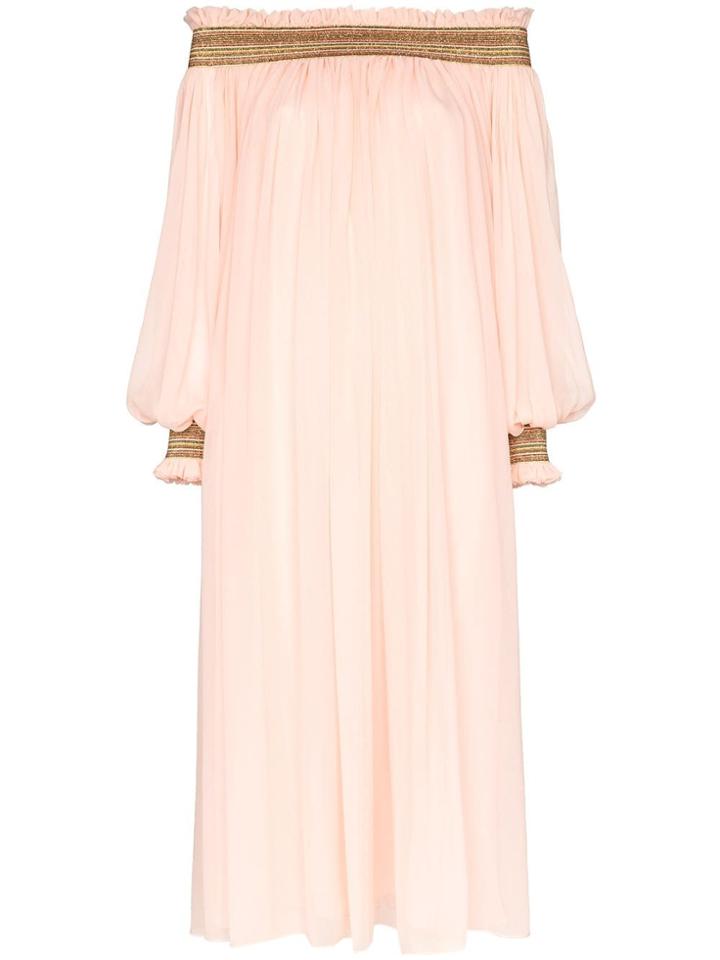 Carolina Herrera Off-the-shoulder Midi-dress - Pink