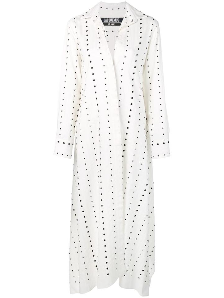 Jacquemus Polka Dots Shirt Dress - White