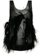Sonia Rykiel Feather Embellished Tank Top - Black