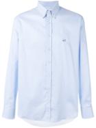 Etro - Embroidered Logo Shirt - Men - Cotton/linen/flax - 41, Blue, Cotton/linen/flax