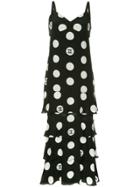 Chanel Vintage Polka-dot Tiered Dress - Black