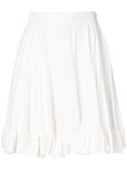 Msgm High-waisted Frill Hem Skirt - White