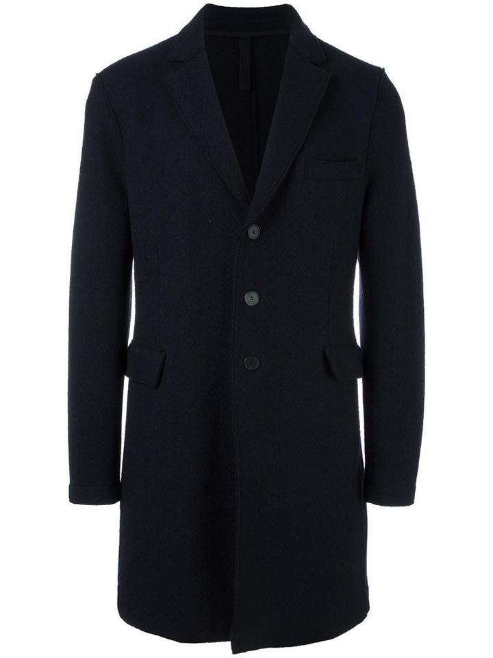 Harris Wharf London Single Breasted Coat, Men's, Size: 50, Blue, Virgin Wool