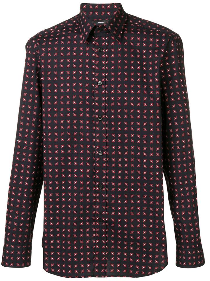 Diesel Geometric Patterned Shirt - Black