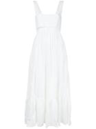 Chloé Gathered Tie Back Dress, Women's, Size: 38, White, Linen/flax