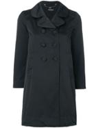 Twin-set Double Breasted Cropped Sleeve Coat - Black