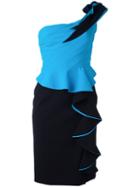 Capucci Ruffled One-shoulder Dress, Women's, Size: 40, Black, Polyamide/spandex/elastane/polyester