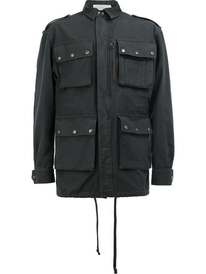 Faith Connexion Cargo Pockets Jacket, Men's, Size: Xs, Black, Cotton