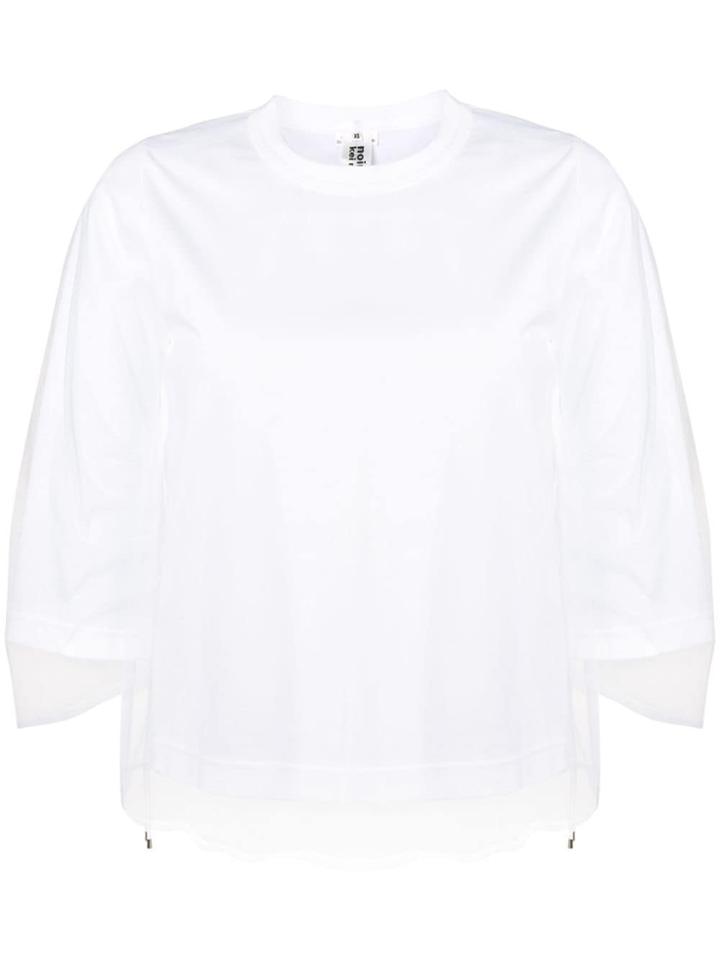 Comme Des Garçons Noir Kei Ninomiya Mesh Overlay T-shirt - White
