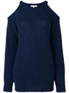 Iro Lineisy Cutout Shoulder Ribbed Sweater - Blue