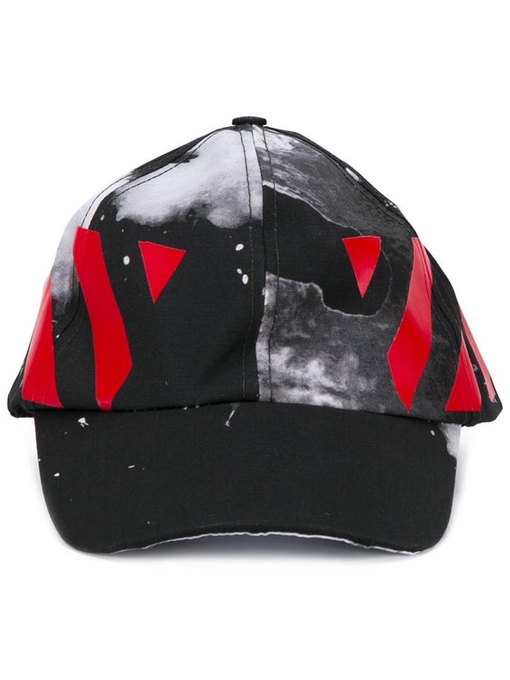 Off-white Painted Print Baseball Cap, Men's, Black, Cotton
