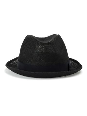 Junya Watanabe Comme Des Garçons Man Lightweight Fedora, Men's, Black, Nylon/abaca