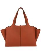 Céline Tri-fold Bag, Women's, Red, Calf Leather