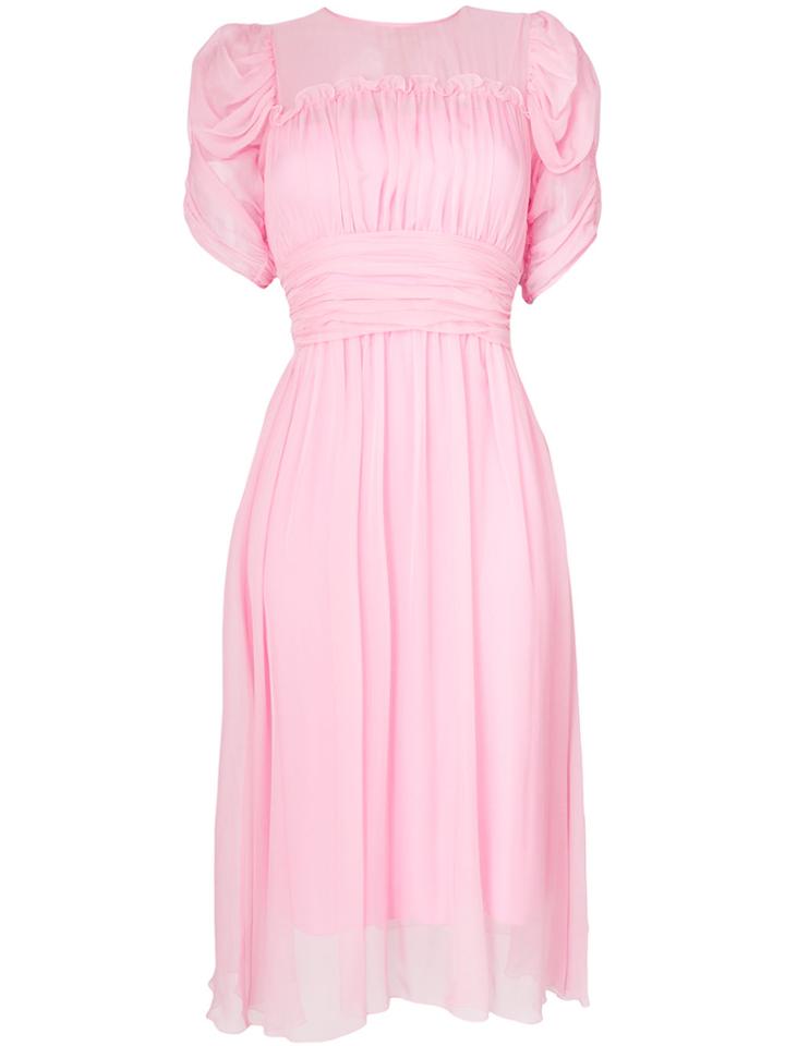No21 Ruched Midi Dress - Pink & Purple