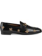 Gucci Black Gold Jordaan Leather Loafers
