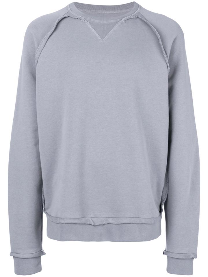 Maison Margiela Contrast Elbow-patch Sweatshirt - Grey
