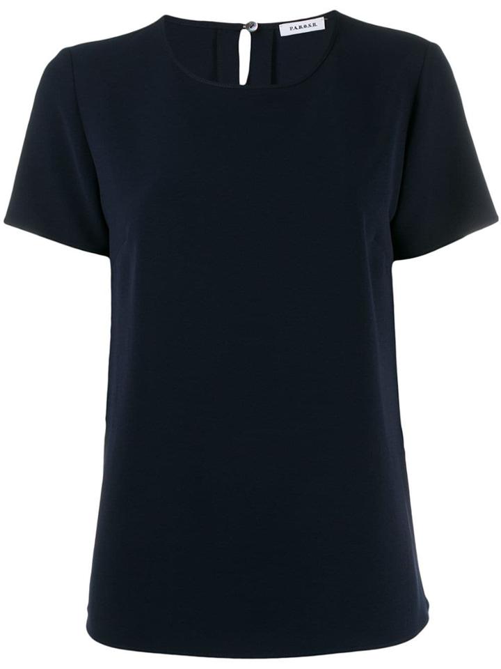 P.a.r.o.s.h. Short-sleeve Round-neck Blouse - Blue