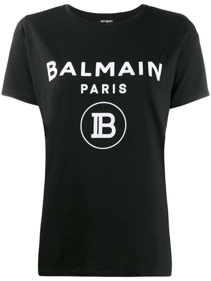 Balmain Stamped Logo T-shirt - Black