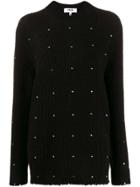 Msgm Embroidered Knitted Jumper - Black