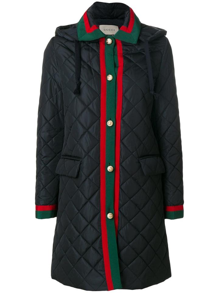 Gucci Web Quilted Coat - Blue