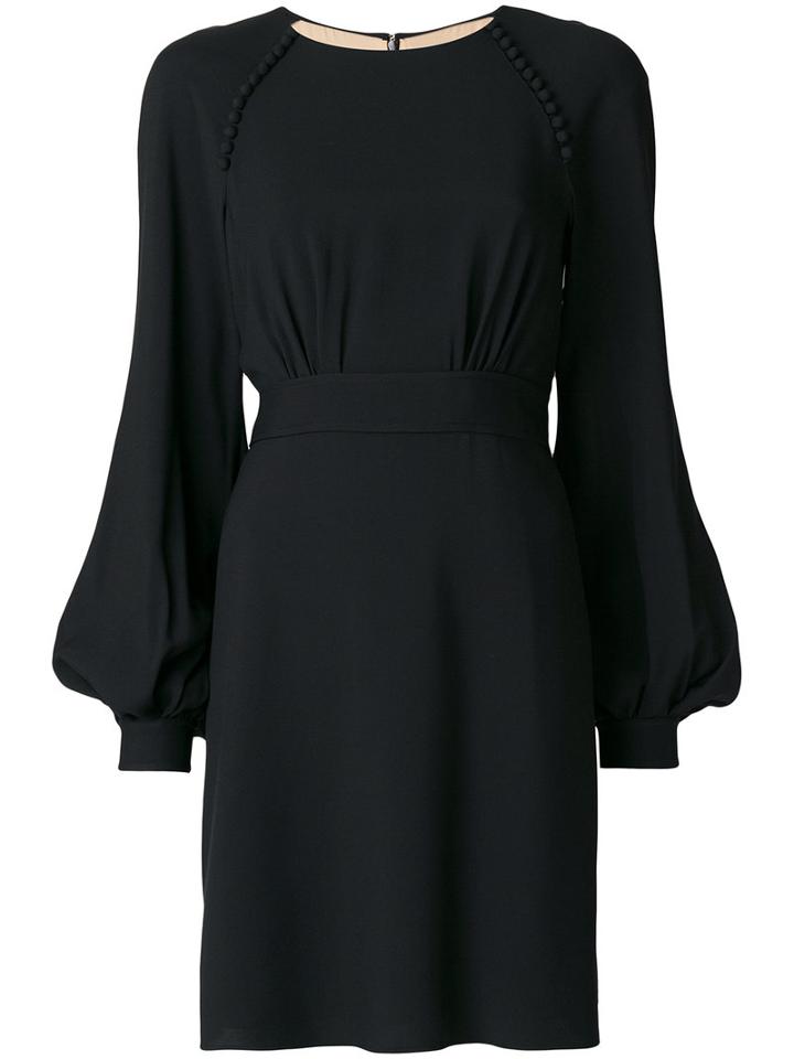 Chloé - Balloon Sleeve Shift Dress - Women - Silk/acetate/viscose - 38, Black, Silk/acetate/viscose