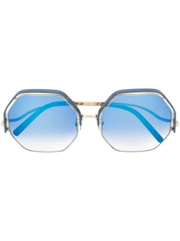 Linda Farrow Gallery X Mathew Williamson Oversized Sunglasses - Blue