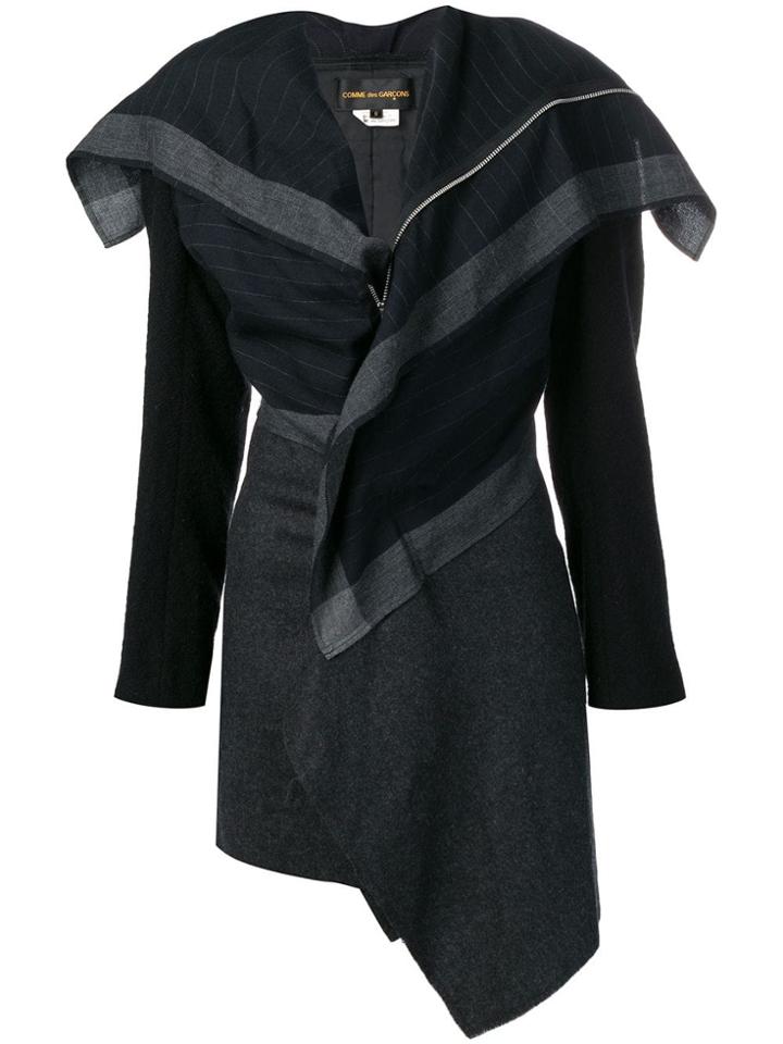 Comme Des Garçons Vintage 2000's Stripe Coat - Blue